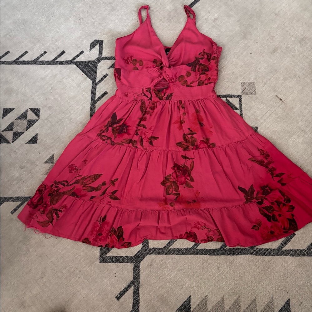 Angie Vibrant Pink Rayon Top